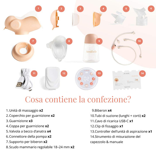 Tiralatte doppio Annabella – vestibilità 18–24 mm + reggiseno in omaggio