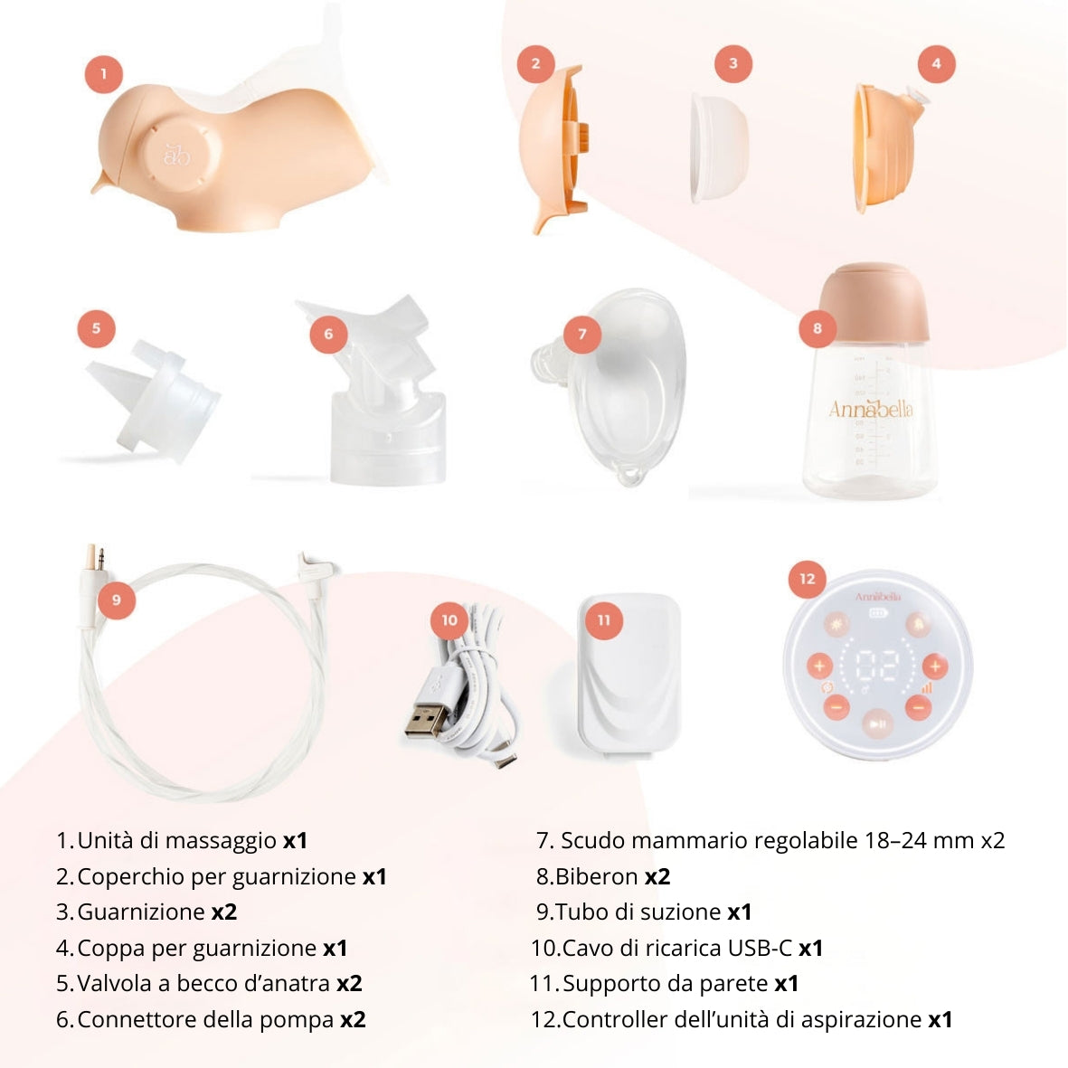 Tiralatte singolo Annabella – vestibilità 18–24 mm